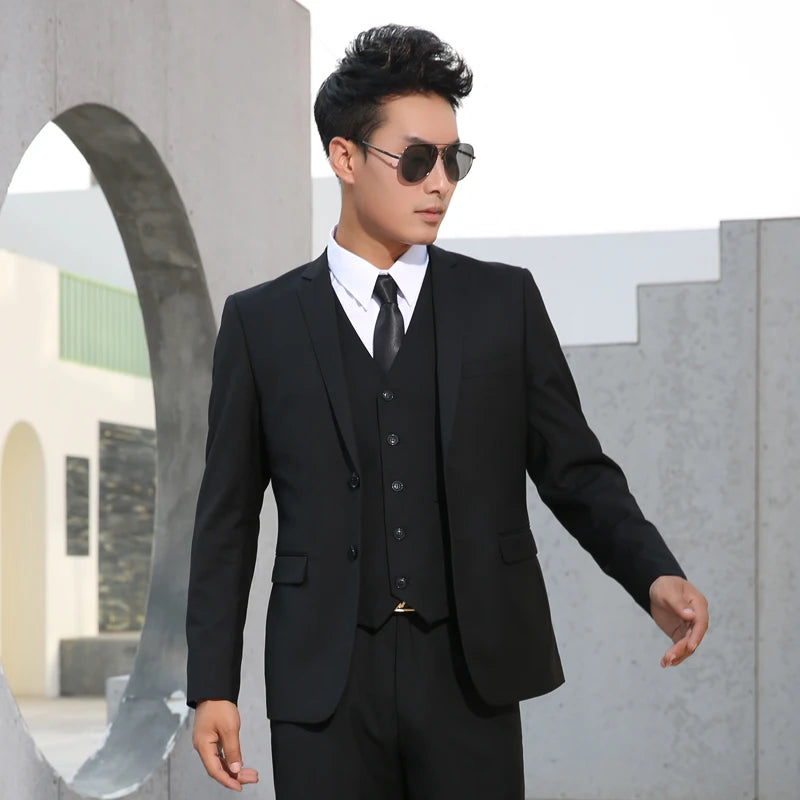 Shenrun Men Suits Slim Business Formal Casual Classic Suit Wedding Groom Party