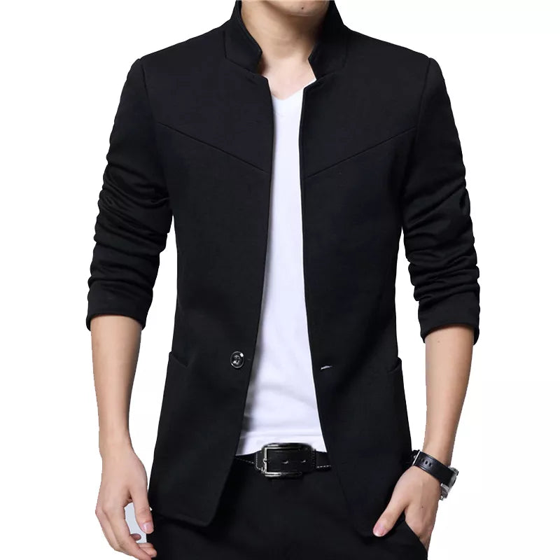 Liseaven Blazer Men Jackets Male Stand Collar Male Blazers Slim