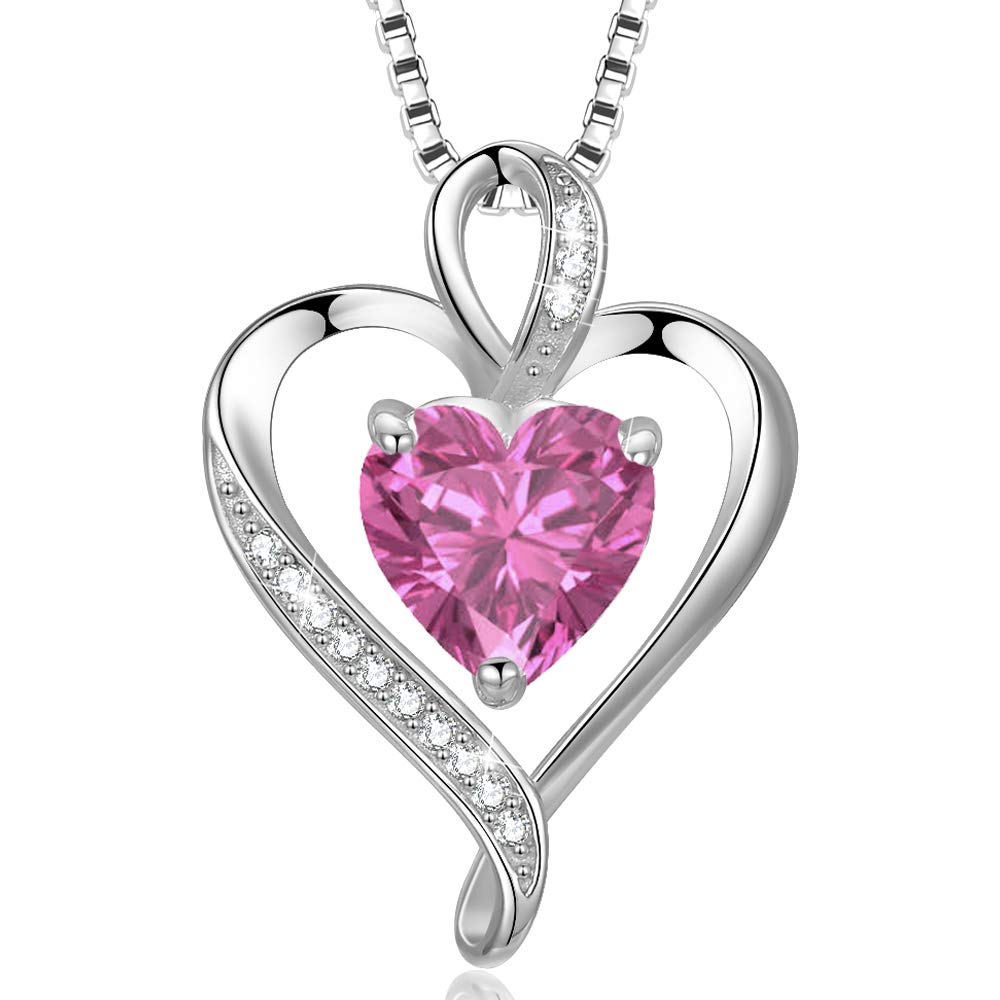 LAVUMO Collares Mujer Amor Colgante de Corazón Oro Rosa Plata de Ley 925 Collares de Mujer,Joyas Regalos para Esposa, Mamá, Novia, Cumpleaños Navidad Aniversario día de San Valentín Regalo