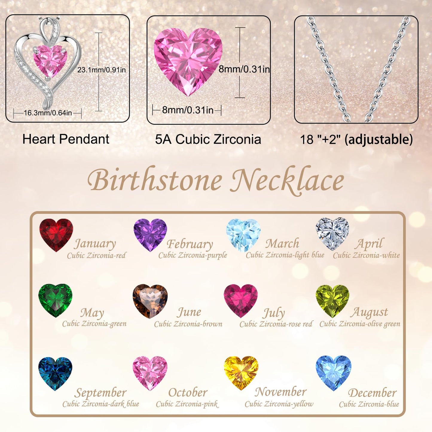 LAVUMO Collares Mujer Amor Colgante de Corazón Oro Rosa Plata de Ley 925 Collares de Mujer,Joyas Regalos para Esposa, Mamá, Novia, Cumpleaños Navidad Aniversario día de San Valentín Regalo