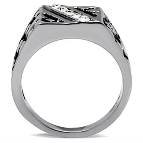 TK367 High Polished (No Plating) Stainless Steel Ring With Top