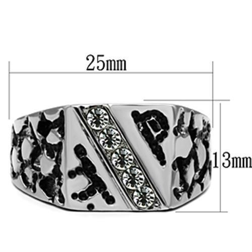 TK367 High Polished (No Plating) Stainless Steel Ring With Top